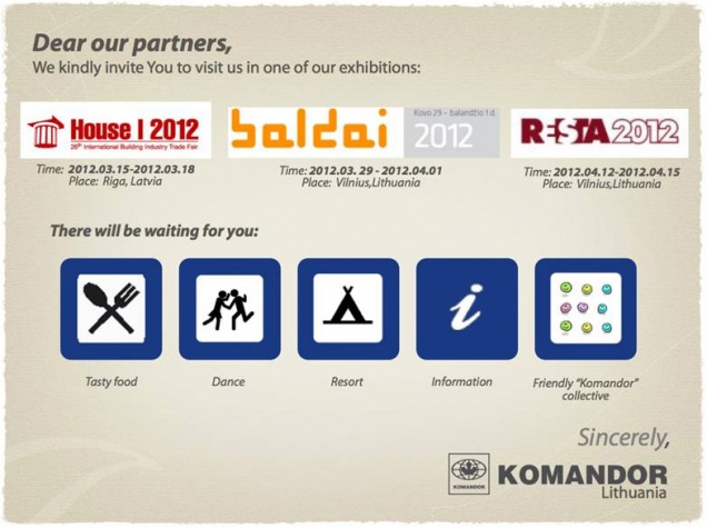 KOMANDOR at the trade fair in Vilnius and Riga